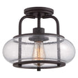 Trilogy 1 Light Small Semi-Flush - Old Bronze - Comet Lighting