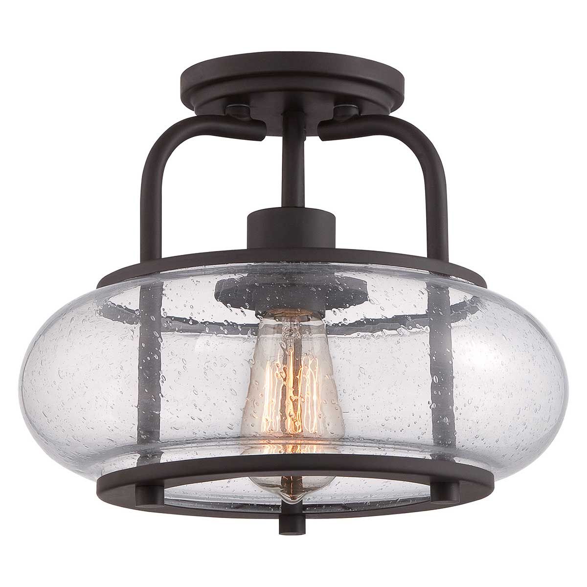 Trilogy 1 Light Small Semi-Flush - Old Bronze - Comet Lighting