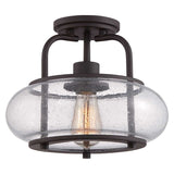 Trilogy 1 Light Small Semi-Flush - Old Bronze - Comet Lighting