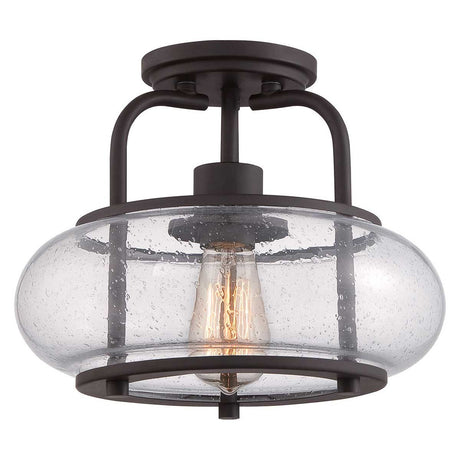 Trilogy 1 Light Small Semi-Flush - Old Bronze - Comet Lighting