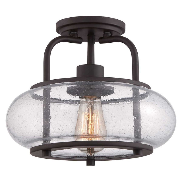 Trilogy 1 Light Small Semi-Flush - Old Bronze - Comet Lighting