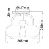 Trilogy 1 Light Small Semi-Flush - Old Bronze - Comet Lighting