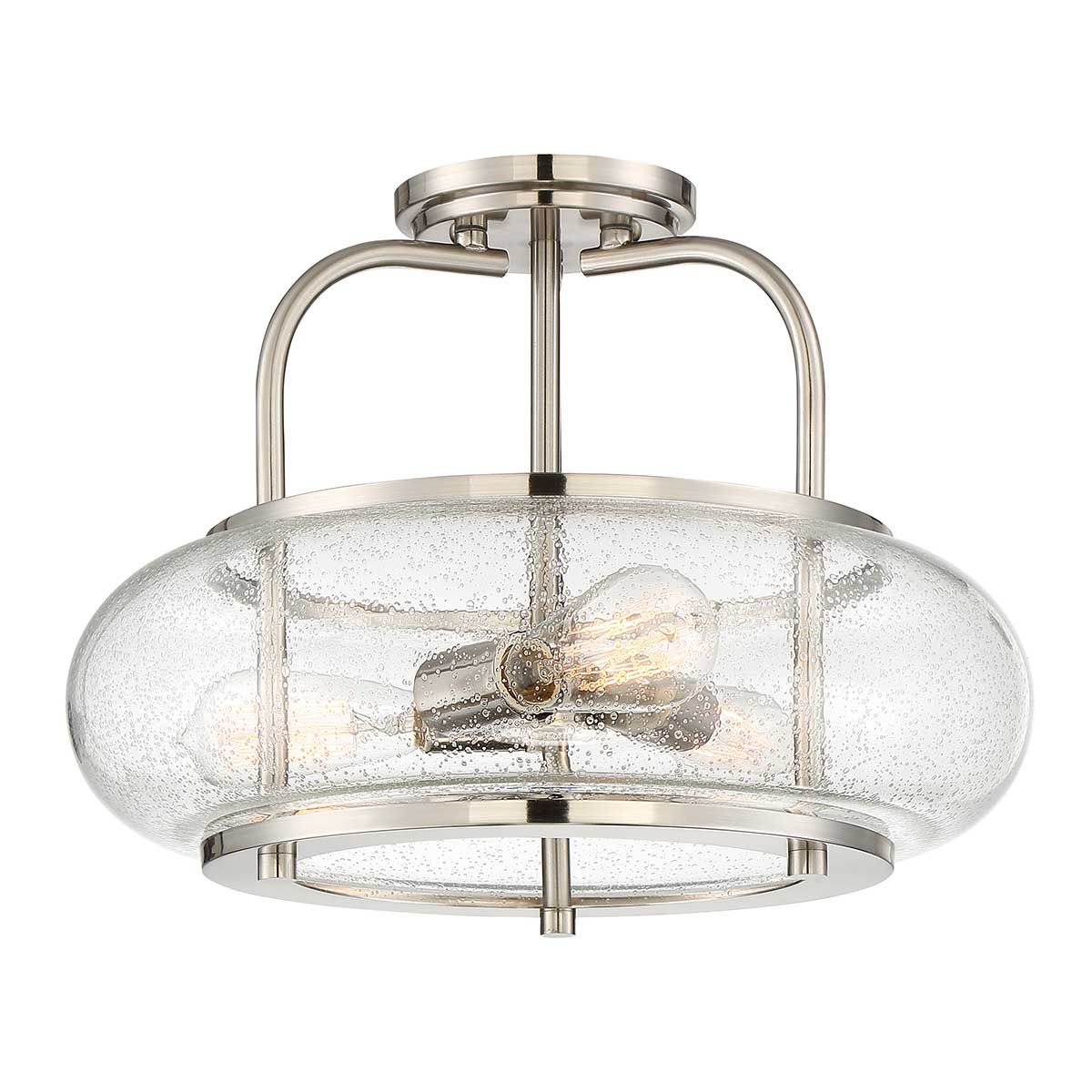 Trilogy 3 Light Semi-Flush Mount - Brushed Nickel - Comet Lighting