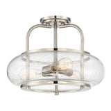 Trilogy 3 Light Semi-Flush Mount - Brushed Nickel - Comet Lighting