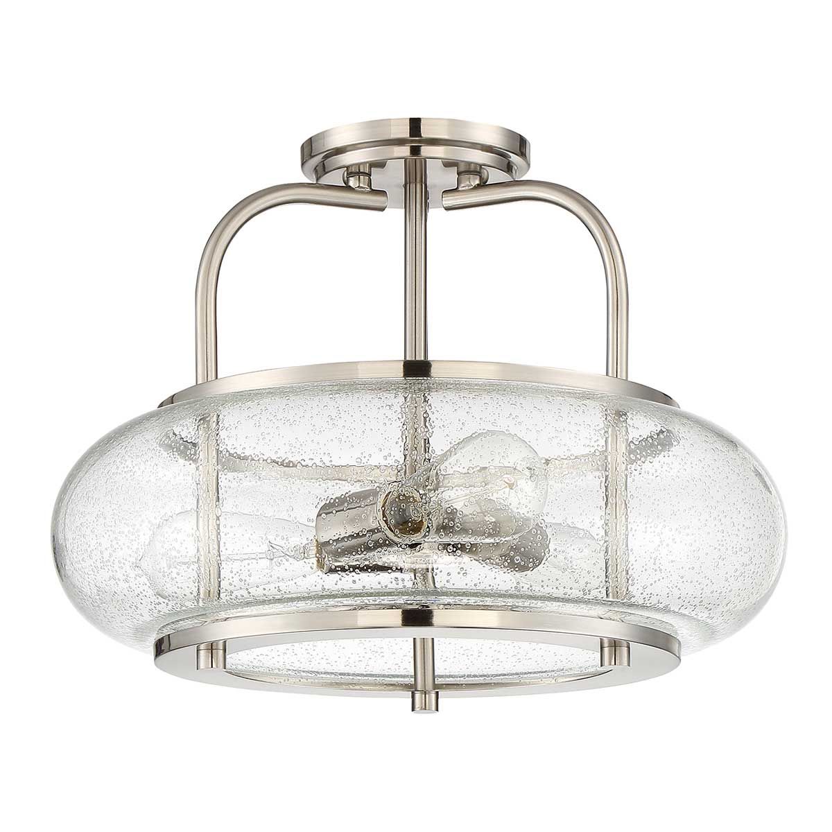 Trilogy 3 Light Semi-Flush Mount - Brushed Nickel - Comet Lighting