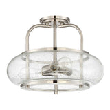 Trilogy 3 Light Semi-Flush Mount - Brushed Nickel - Comet Lighting