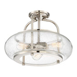 Trilogy 3 Light Semi-Flush Mount - Brushed Nickel - Comet Lighting