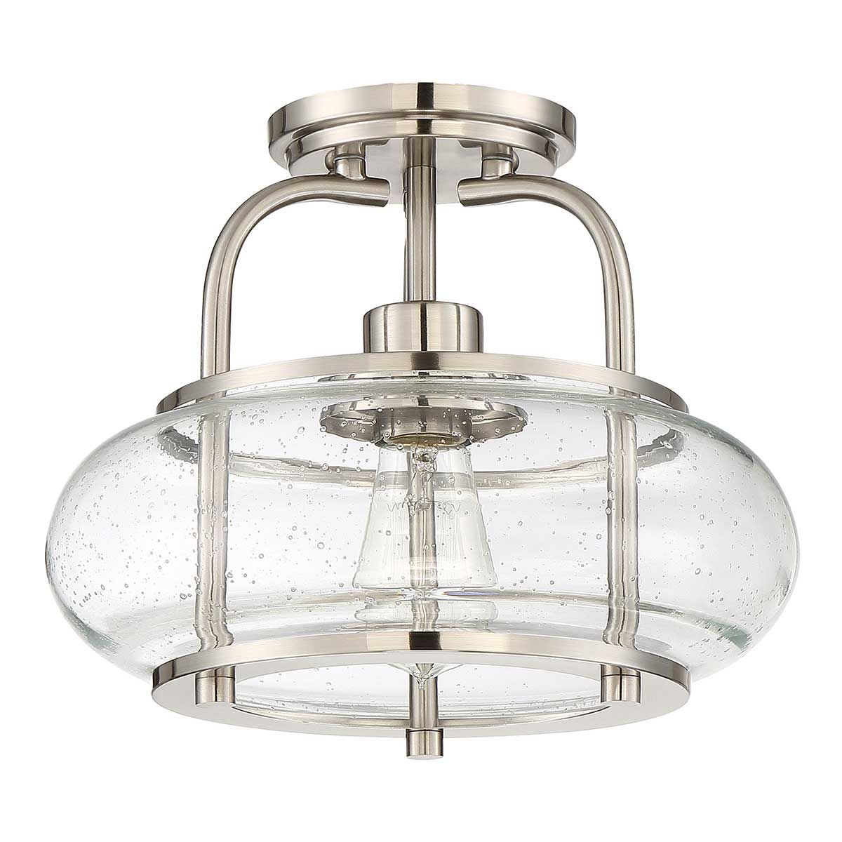 Trilogy 1 Light Semi-Flush Mount - Brushed Nickel - Comet Lighting