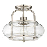 Trilogy 1 Light Semi-Flush Mount - Brushed Nickel - Comet Lighting