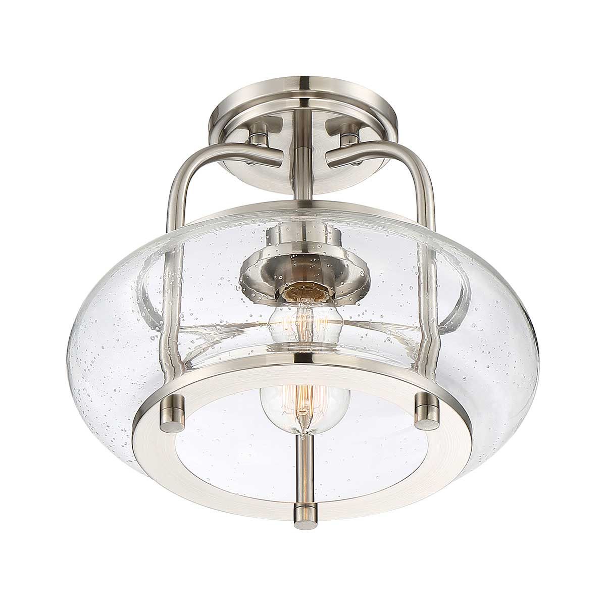 Trilogy 1 Light Semi-Flush Mount - Brushed Nickel - Comet Lighting