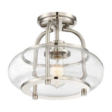 Trilogy 1 Light Semi-Flush Mount - Brushed Nickel - Comet Lighting