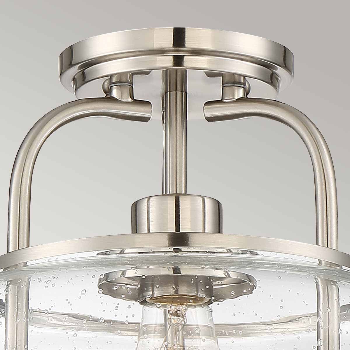 Trilogy 1 Light Semi-Flush Mount - Brushed Nickel - Comet Lighting