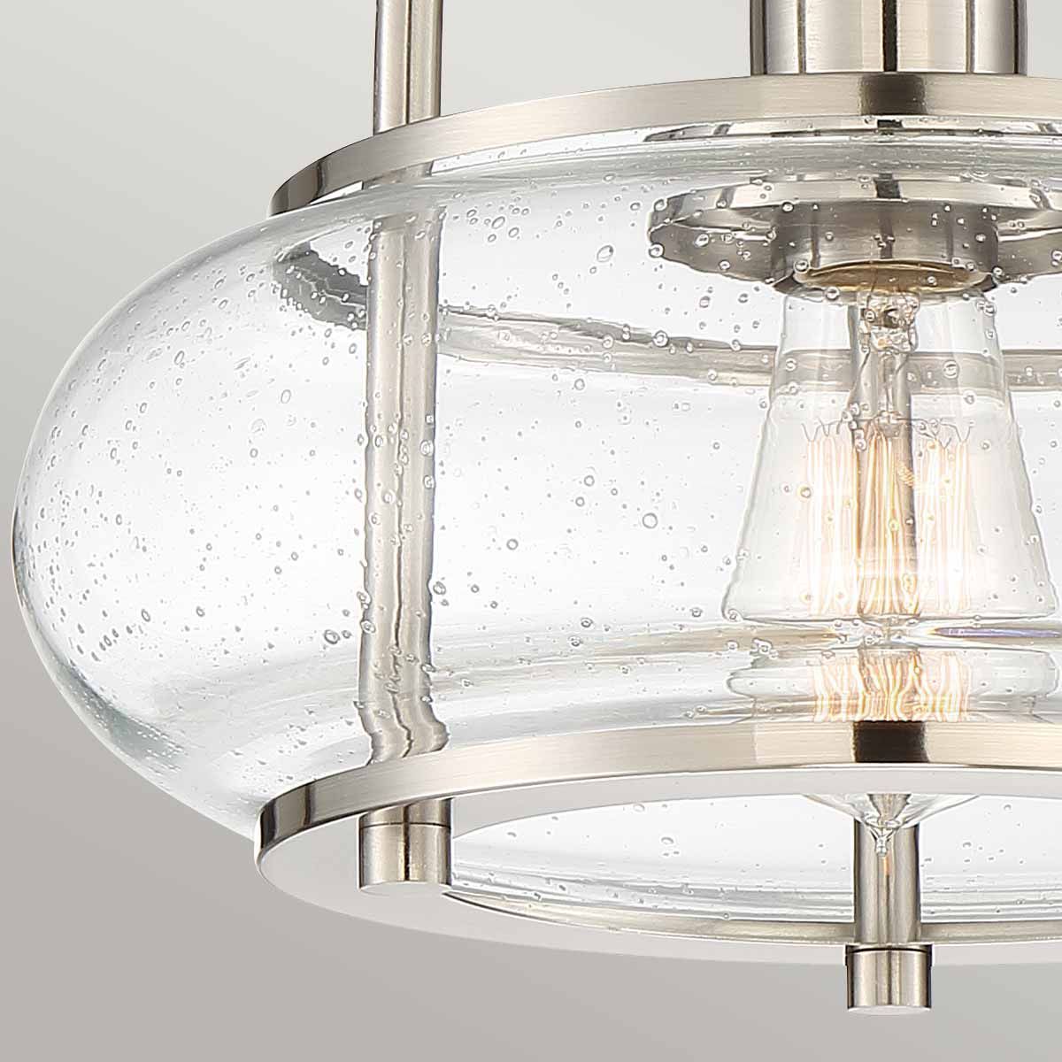Trilogy 1 Light Semi-Flush Mount - Brushed Nickel - Comet Lighting