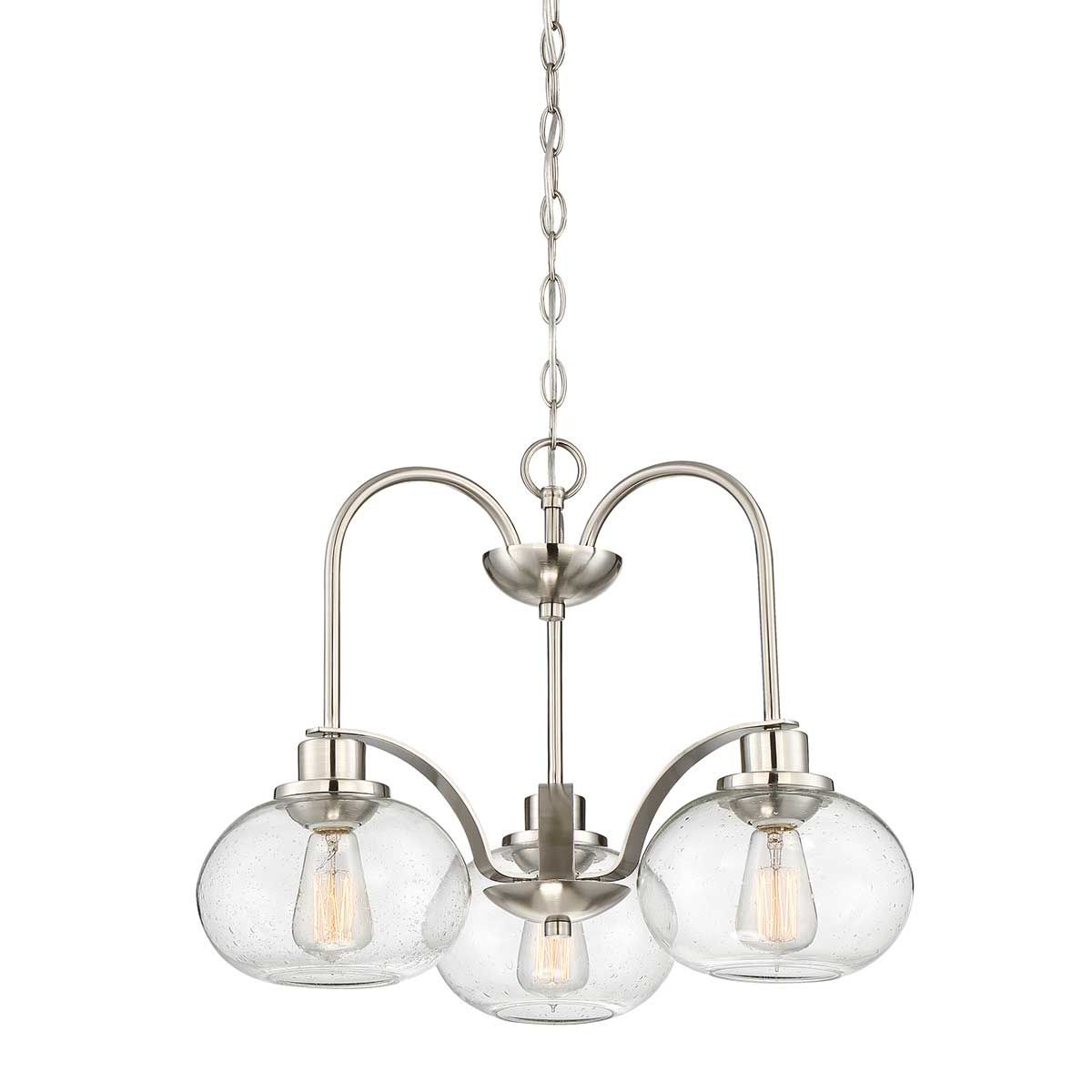 Trilogy 3 Light Chandelier - Brushed Nickel - Comet Lighting