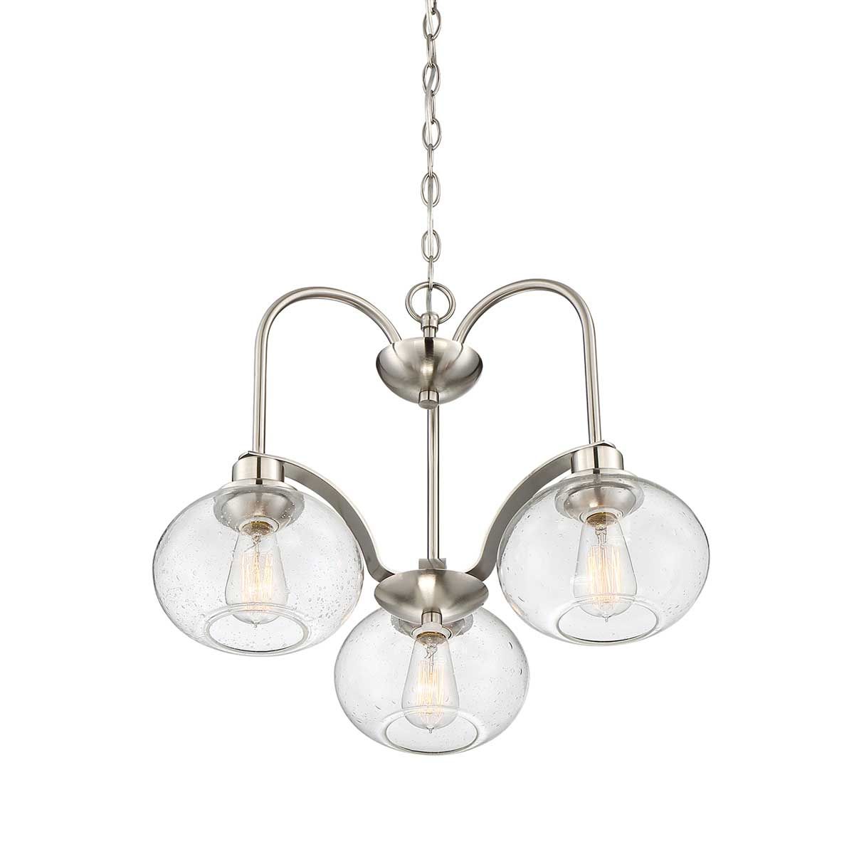 Trilogy 3 Light Chandelier - Brushed Nickel - Comet Lighting