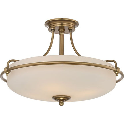 Griffin 4-Light Semi-Flush Ceiling Light Weathered Brass