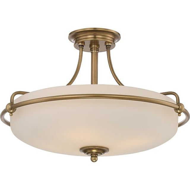Griffin 4-Light Semi-Flush Ceiling Light Weathered Brass