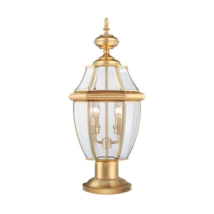 Newbury Outdoor Pedestal Lantern Brass