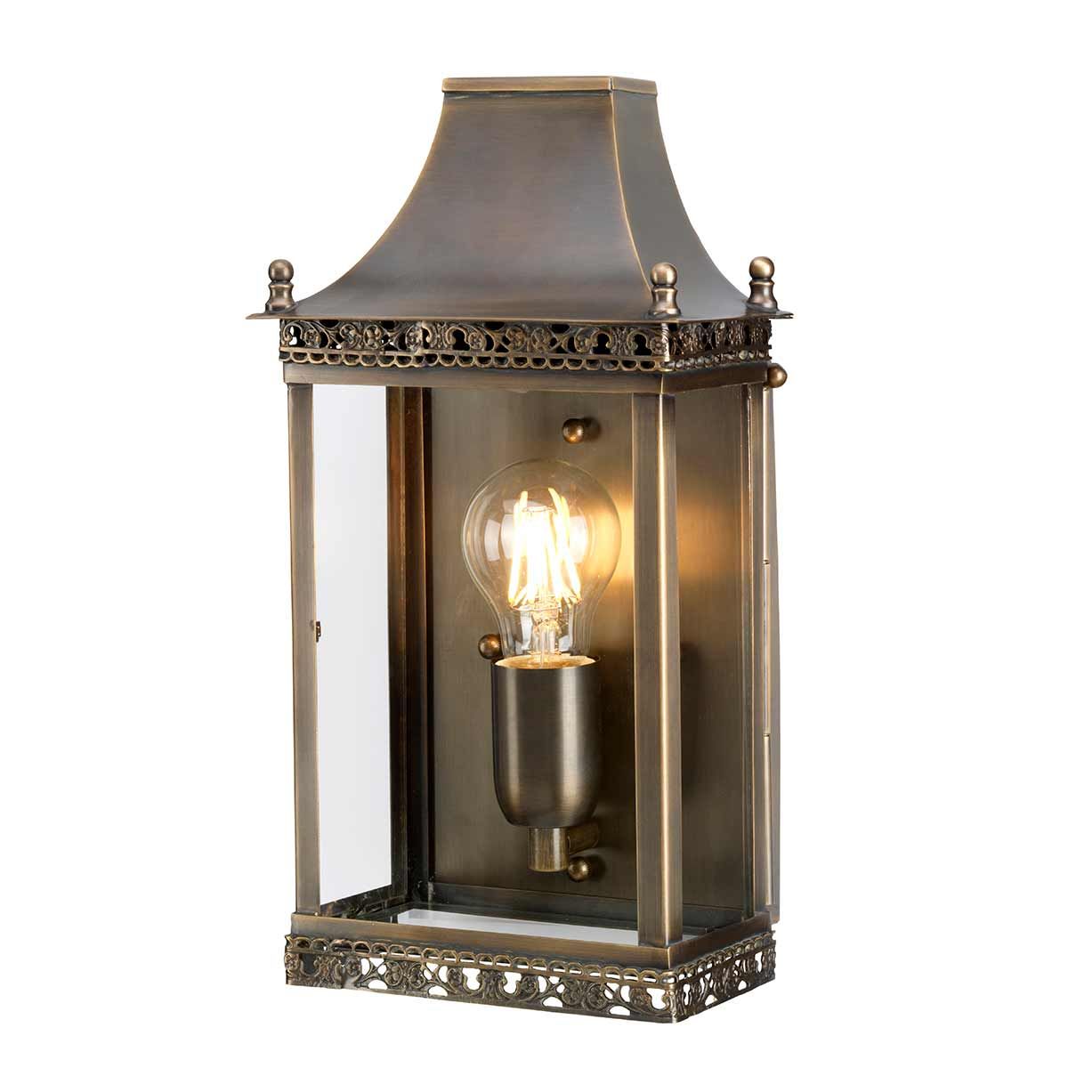 Regents Park 1 Light Wall Lantern - Brass - Comet Lighting