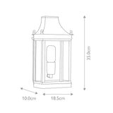 Regents Park 1 Light Wall Lantern - Brass - Comet Lighting