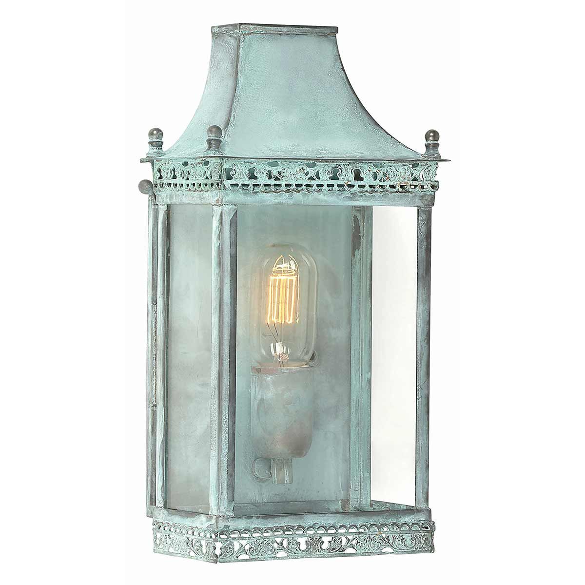 Regents Park 1 Light Wall Lantern - Verdigris - Comet Lighting