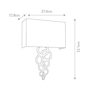 Rosa Large 2 Light Wall Light - Polished Chrome - Comet Lighting