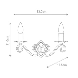 Rectory 2 Light Wall Light Style A - Comet Lighting