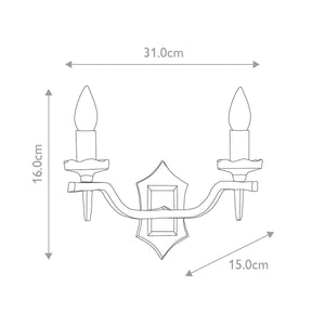 Rectory 2 Light Wall Light Style B - Comet Lighting