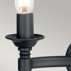 Saxon 2 Light Wall Light - Black - Comet Lighting