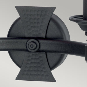 Saxon 2 Light Wall Light - Black - Comet Lighting