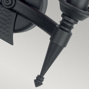 Saxon 2 Light Wall Light - Black - Comet Lighting