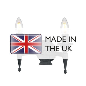 Saxon 2 Light Wall Light - Black - Comet Lighting