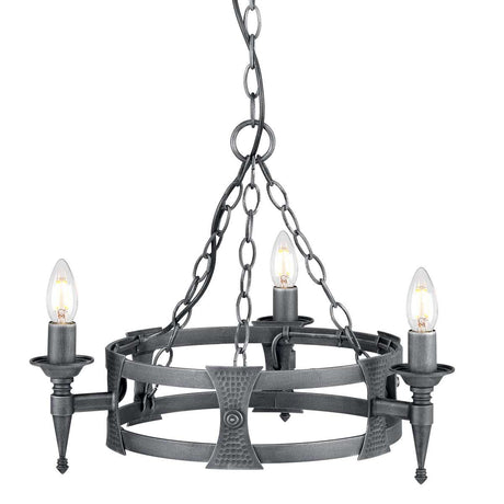 Saxon 3-Light Chandelier Black/Silver - Comet Lighting