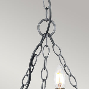 Saxon 3-Light Chandelier Black/Silver - Comet Lighting
