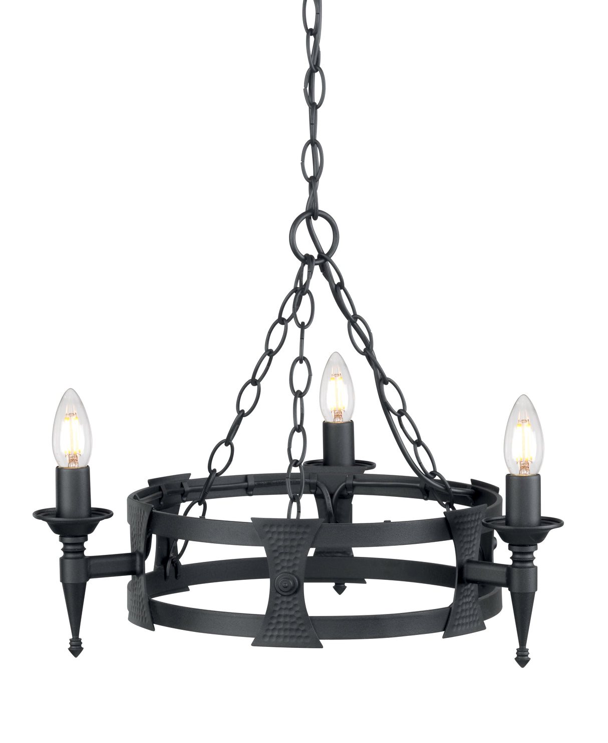 Saxon 3-Light Chandelier Black/Silver - Comet Lighting