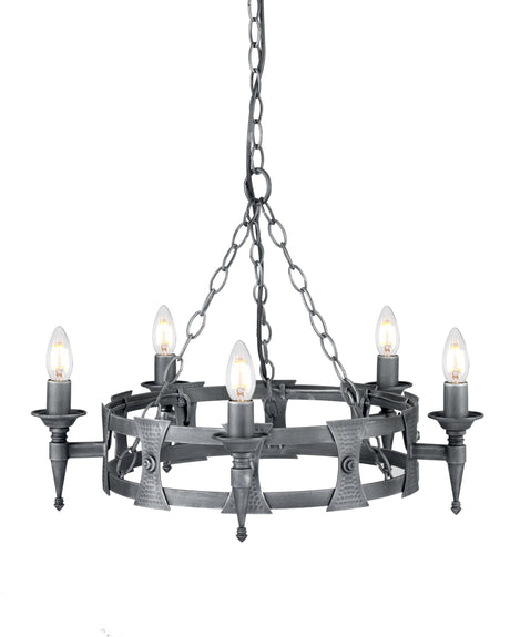 Saxon 5-Light Chandelier Black/Silver