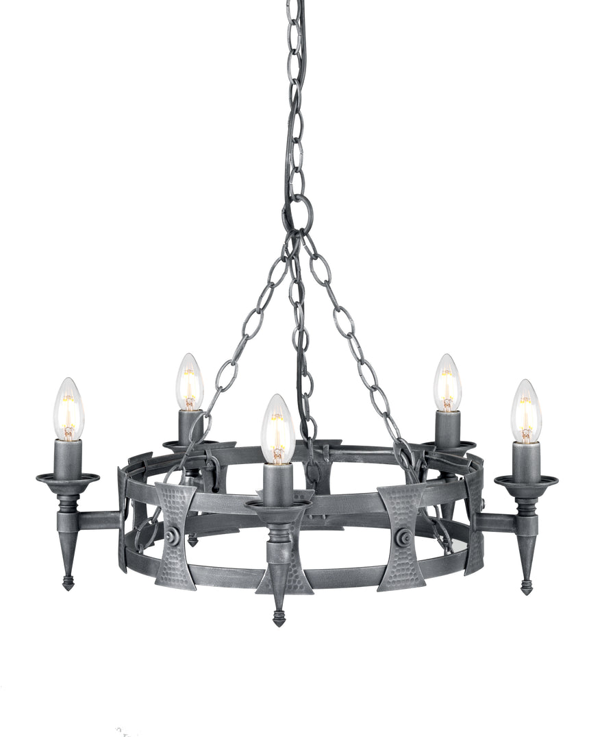 Saxon 5-Light Chandelier Black/Silver