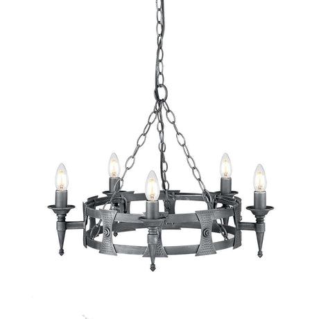 Saxon 5-Light Chandelier Black/Silver - Comet Lighting