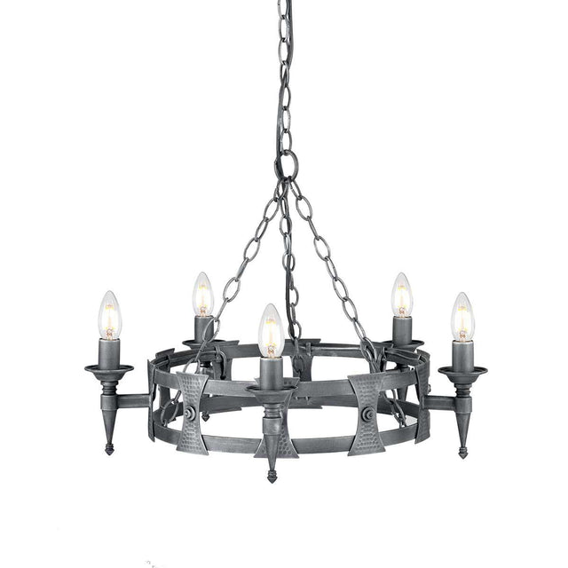 Saxon 5-Light Chandelier Black/Silver - Comet Lighting