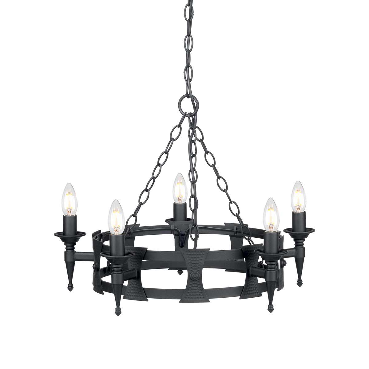 Saxon 5-Light Chandelier Black - Comet Lighting