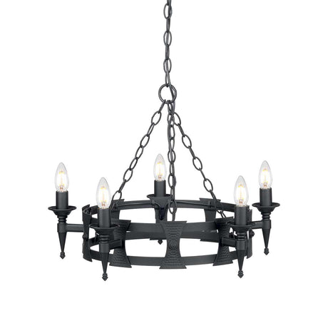 Saxon 5-Light Chandelier Black - Comet Lighting