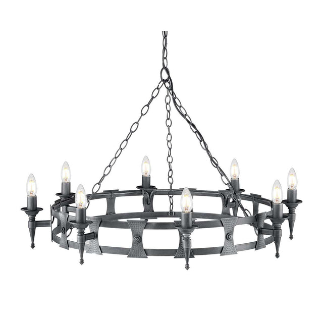 Saxon 8-Light Chandelier Black/Silver - Comet Lighting