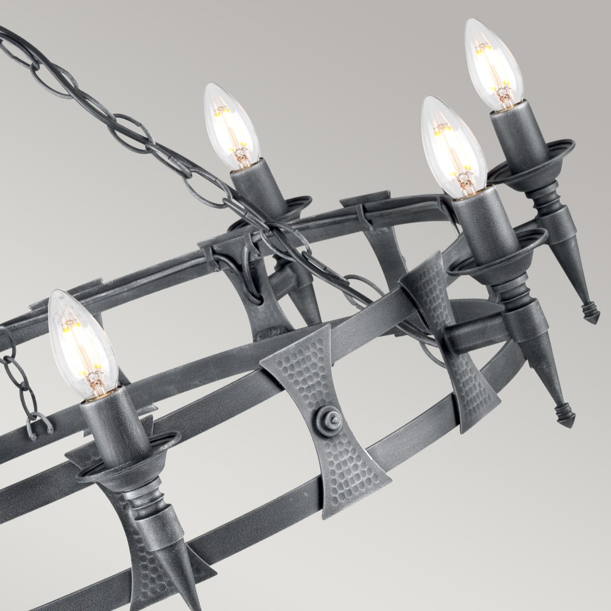 Saxon 8-Light Chandelier Black/Silver - Comet Lighting