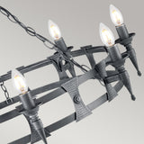 Saxon 8-Light Chandelier Black/Silver - Comet Lighting