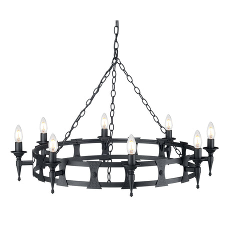 Saxon 8-Light Chandelier Black