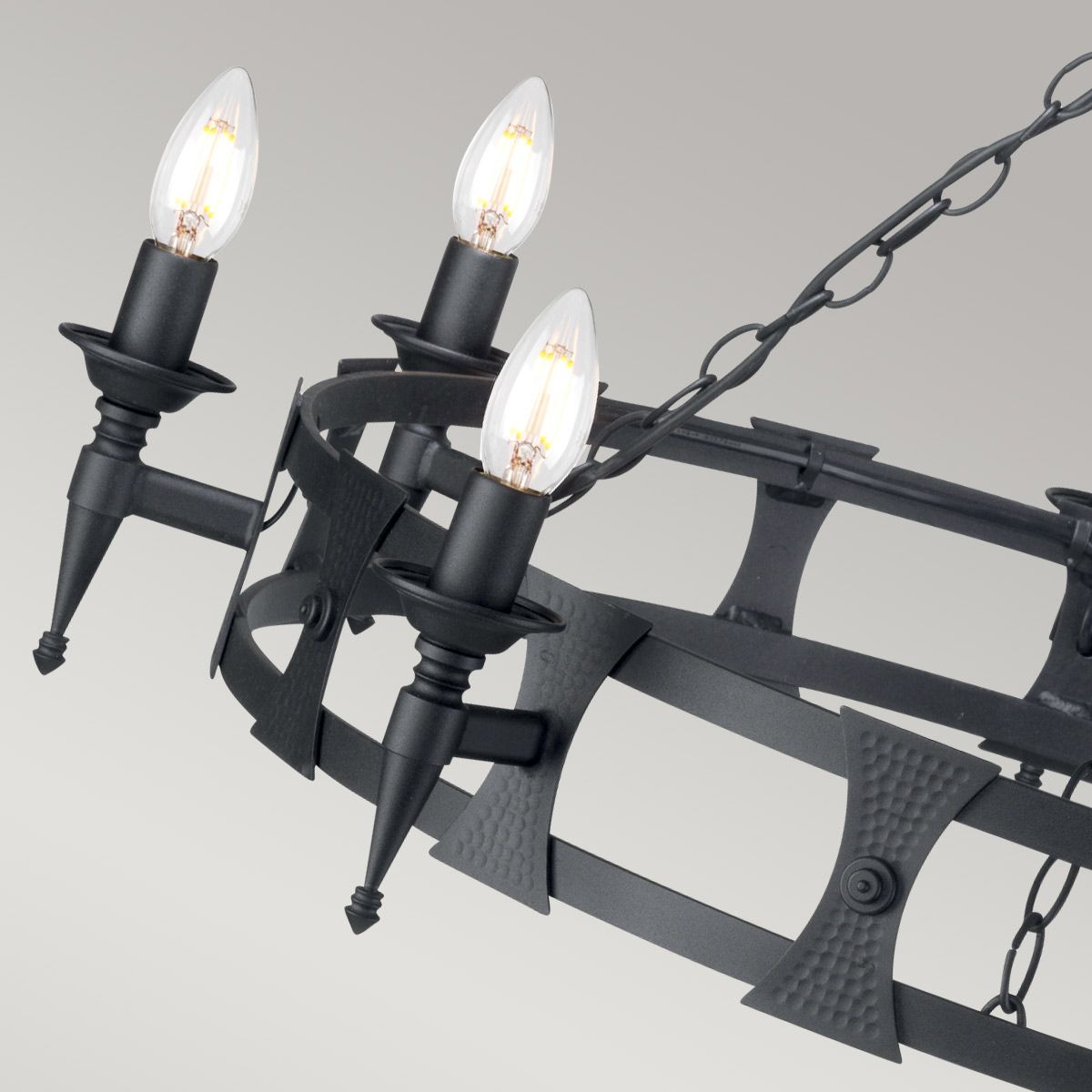 Saxon 8-Light Chandelier Black - Comet Lighting