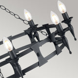 Saxon 8-Light Chandelier Black - Comet Lighting