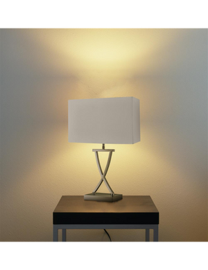 Searchlight Cross Antique Brass Table Lamp With Drum Shade - Comet Lighting