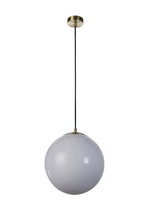 Atom II Pendant - Satin Brass & Opal Glass 25cm - Comet Lighting