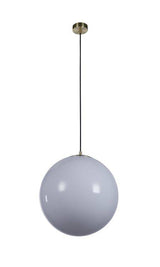 Atom II Pendant - Satin Brass & Opal Glass 40cm - Comet Lighting